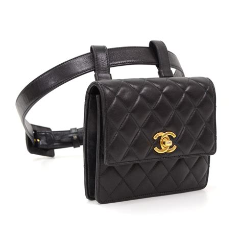 chanel belt with mini chanel purse|Chanel waist bag with pouch.